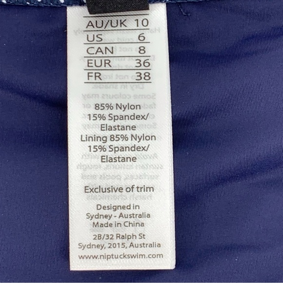 Nip Tuck NWT Navy with White Polka Dots Mid Rise Full Coverage Bikini Bottoms, 6 - Picture 14 of 15
